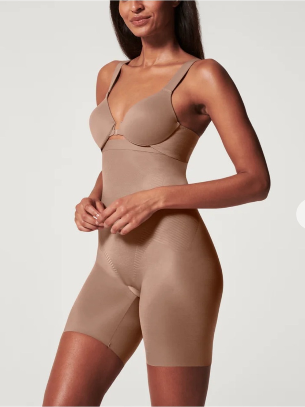 SPANXshape™ Invisible High-Waisted Mid-Thigh Short in Cafe Au Lait 1X NWT